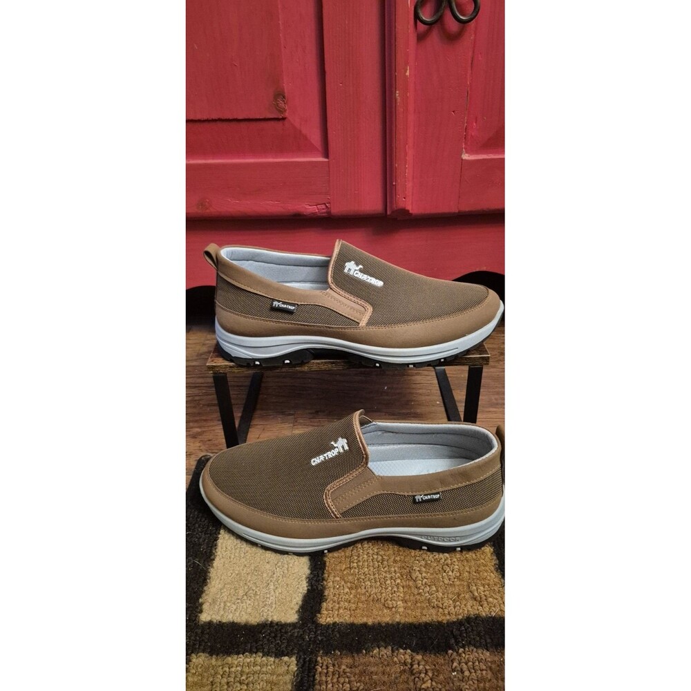 NWOT Canemon Mens 49 14  CNA TROP Sneakers  Brown Slip-On Orthopedic Shoes Comfo
